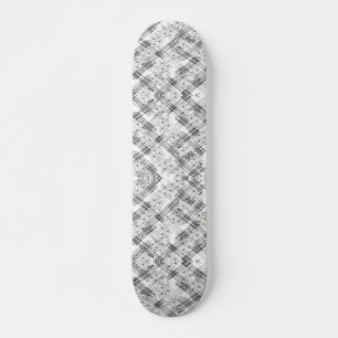 Chic Schwarzweiß Streifen und Blume Muster Skateboard