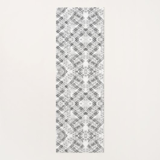 Chic Schwarzweiß Streifen und Blume Muster Yogamatte (Rückseite)