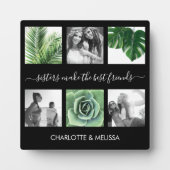 Chic Schwestern schwarze Foto Collage Fotoplatte (Vorderseite)