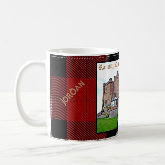 Chic Scottish Ramsay Clan Castle Tartan Name Kaffeetasse (Links)