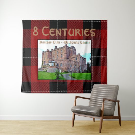 Chic Scottish Ramsay Clan Castle Tartan Tapestan Wandteppich (Beispiel (Horizontal))
