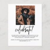 Chic Script 2 Foto Abschluss Ankündigung (Rückseite)