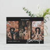 Chic Script 3 Foto Abschluss Ankündigung (Stehend Vorderseite)