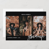 Chic Script 3 Foto Abschluss Ankündigung (Vorne/Hinten)