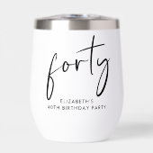 Chic Script 40. Geburtstag Party (Vorderseite)