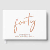 Chic Script 40. Geburtstag Party Gästebuch (Vorderseite)