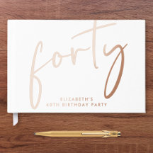 Chic Script 40. Geburtstag Party Rose Gold
