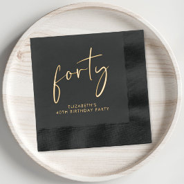Chic Script 40. Geburtstag Party Servietten Mit Folie