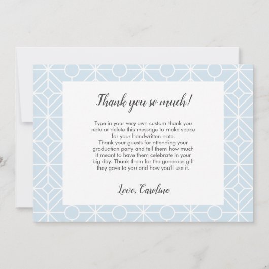 Chic Script 4 Foto Collage Abschluss Vielen Dank Einladung (Rückseite)