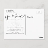 Chic Script 4 Foto Collage Graduation Party Postkarte (Rückseite)