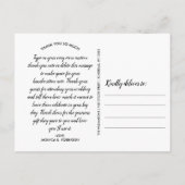 Chic Script 4 Foto Collage Wedding Vielen Dank Postkarte (Rückseite)