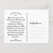 Chic Script 4 Foto Collage Wedding Vielen Dank Postkarte (Rückseite)