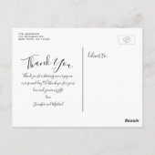 Chic Script 4 Fotos Collage Wedding Vielen Dank Postkarte (Rückseite)