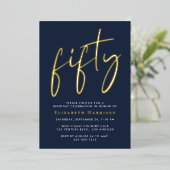 Chic Script 50. Geburtstagsfeier Folieneinladung (Stehend vorne)