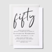 Chic Script 50. Geburtstagsparty Pergament Einladungen (Versetzt)