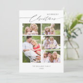 Chic Script 5 Family Foto Collage Weihnachten (Stehend Vorderseite)