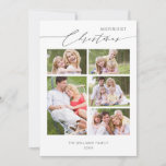 Chic Script 5 Family Foto Collage Weihnachten<br><div class="desc">Chic Script 5 Family Foto Collage Weihnachtskarte.</div>