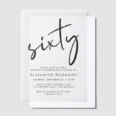 Chic Script 60. Geburtstagsparty Pergament Einladungen (Versetzt)