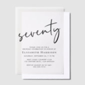 Chic Script 70. Geburtstagsparty Pergament Einladungen (Versetzt)