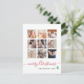 Chic Script 9 Foto Collage Elegante Weihnachten (Stehend Vorderseite)