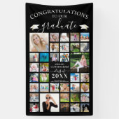 Chic Script Abschluss 35 Foto Collage Black Banner (Vertikal)