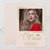 Chic Script Abschluss Ankündigung Gold Glitzer (Vorne/Hinten)