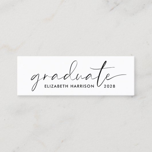 Chic Script-Abschluss Mini Visitenkarte (Vorderseite)