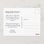 Chic Script Abschlussfoto Danke Postkarte (Rückseite)