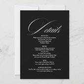 Chic Script All In One Schwarz-Weiß-Hochzeit Einladung (Rückseite)