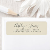Chic Script Antique White Wedding Rücksendeadresse (Insitu)