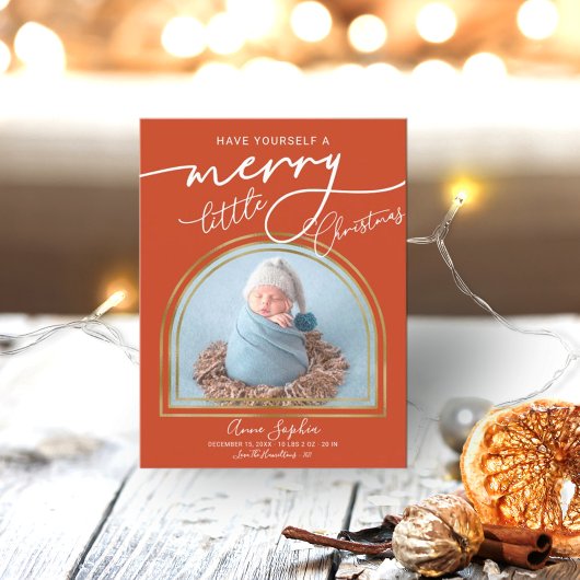 Chic Script Arch Frame Birth Ankündigung