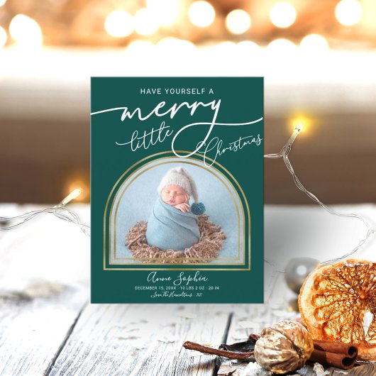 Chic Script Arch Frame Birth Ankündigung