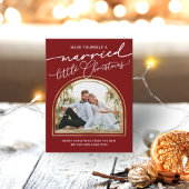 Chic Script Arch Holiday Wedding Ankündigung