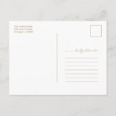 Chic Script Arch Holiday Wedding Ankündigung (Rückseite)