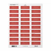 Chic Script Autumn Red Wedding Rücksendeadresse (Vorne)