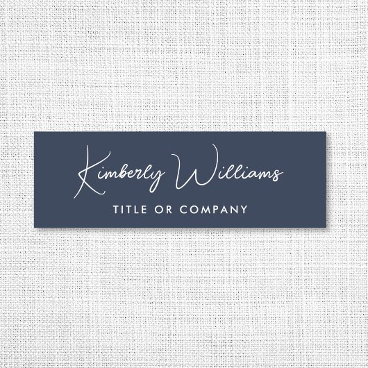 Chic Script Beruflich Blue Namensschild