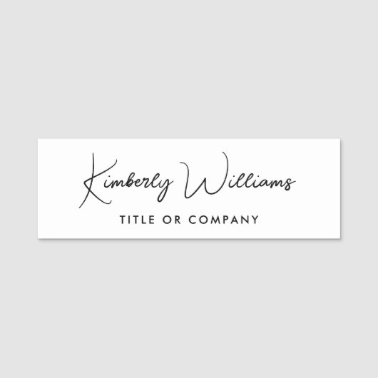 Chic Script Beruflich Namensschild (Vorderseite)