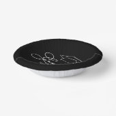 Chic Script Black Abschluss Pappteller (Gewinkelt)