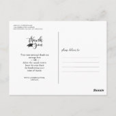Chic Script Black and White Abschluss Vielen Dank Postkarte (Rückseite)