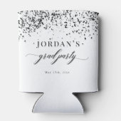 Chic Script Black Confetti Graduation Dosenkühler (Rückseite)