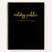 Chic Script Black & Gold Notarname Notizblock (Vorderseite)