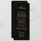 Chic Script Black Gold Wedding Menü Menükarte (Vorne/Hinten)