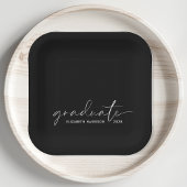 Chic Script Black Graduation Party Pappteller