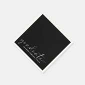 Chic Script Black Graduation Party Serviette (Ecke)