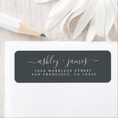 Chic Script Black Ivory Wedding Rücksendeadresse (Insitu)