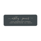 Chic Script Black Ivory Wedding Rücksendeadresse (Vorne)