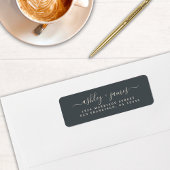 Chic Script Black Ivory Wedding Rücksendeadresse