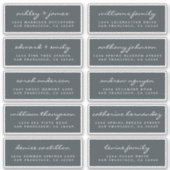 Chic Script Black Wedding Guest Address Labels (Vorderseite)