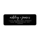 Chic Script Black Wedding Rücksendeadresse (Vorne)