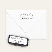 Chic Script Black White Self Inking Rubber Stamp Permastempel